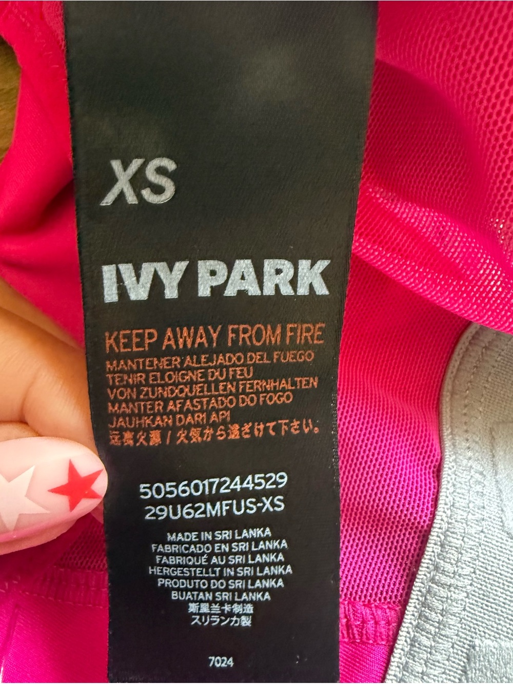 IVY PARK Pink Sports Bra with Grey Logo Band XS - Picture 6 of 9